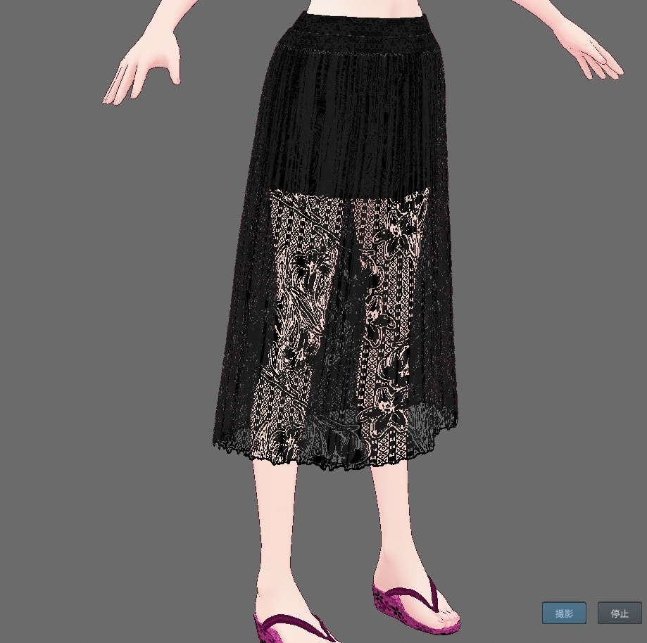 【Vroid】レースセパレートドレス(7色入り)