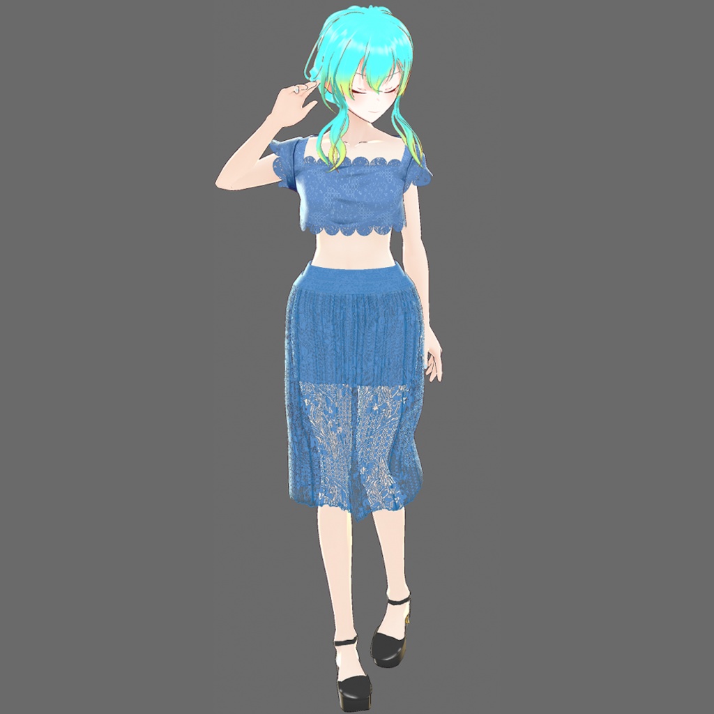 【Vroid】レースセパレートドレス(7色入り)