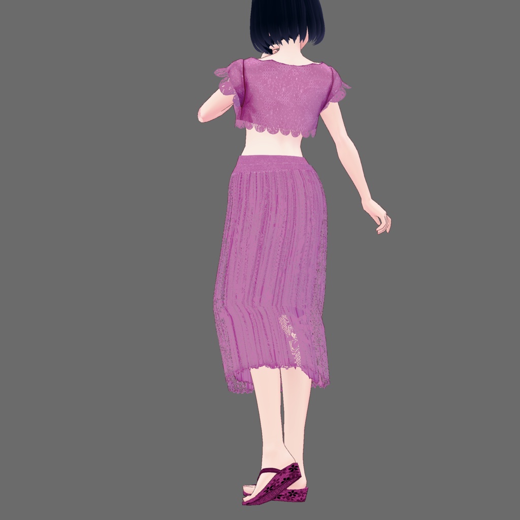 【Vroid】レースセパレートドレス(7色入り)