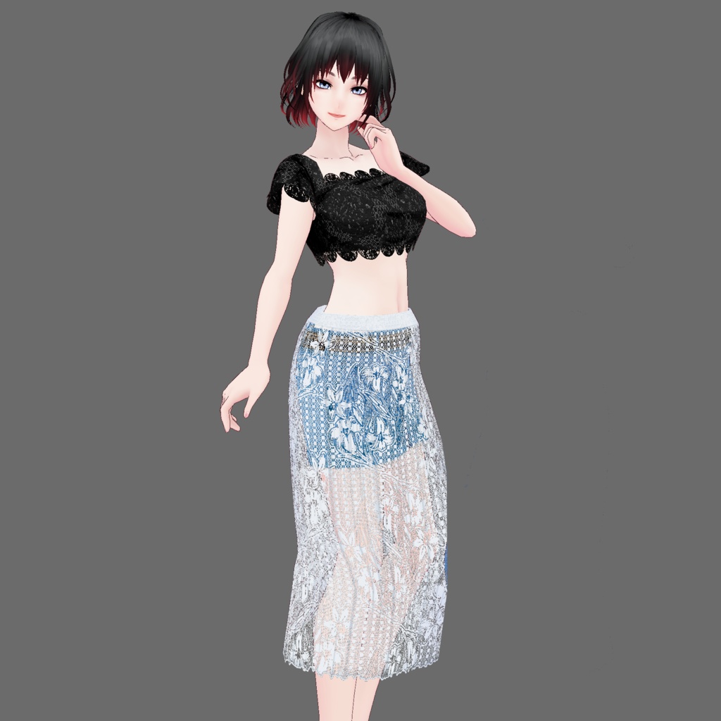 【Vroid】レースセパレートドレス(7色入り)