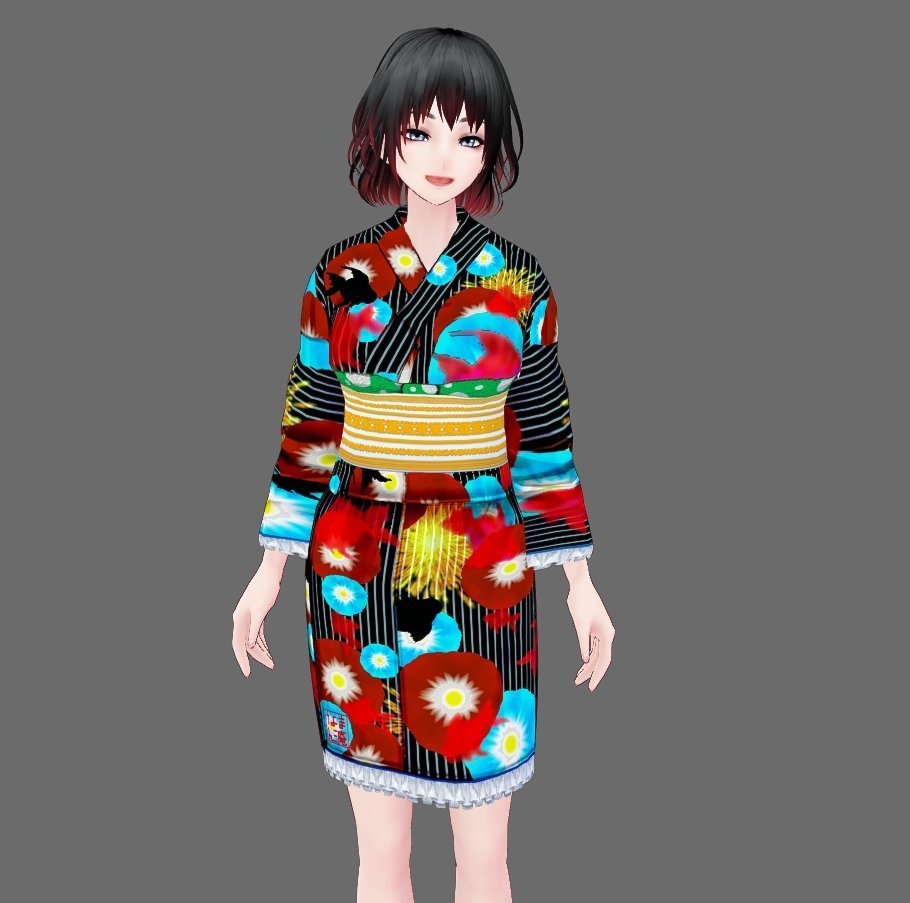 【Vroid】THX1000↑❤FREE浴衣(YUKATA)