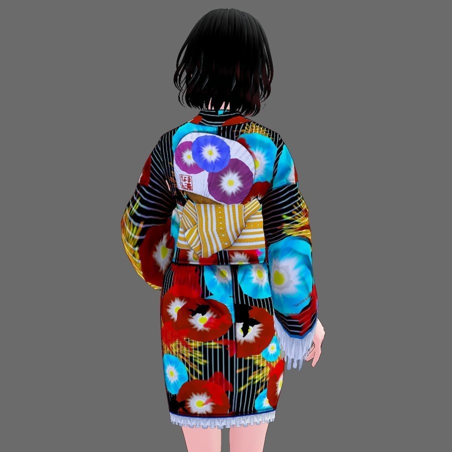 【Vroid】THX1000↑❤FREE浴衣(YUKATA)