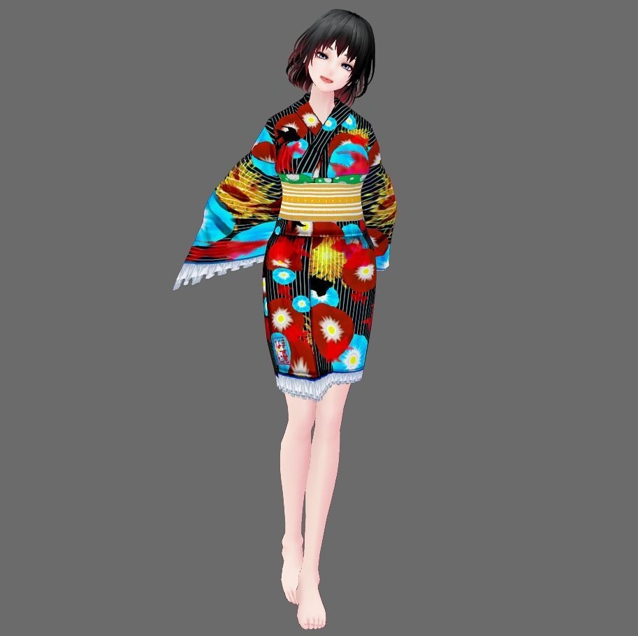 【Vroid】THX1000↑❤FREE浴衣(YUKATA)