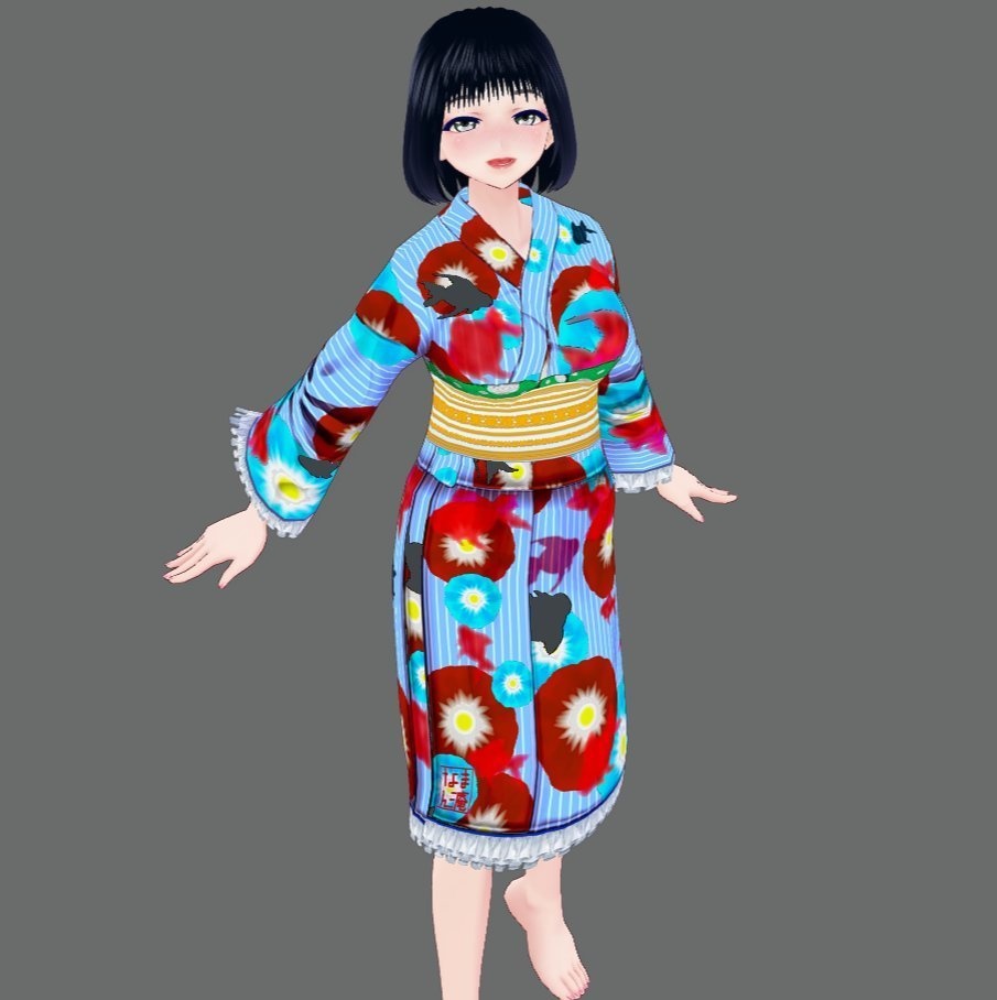 【Vroid】THX1000↑❤FREE浴衣(YUKATA)