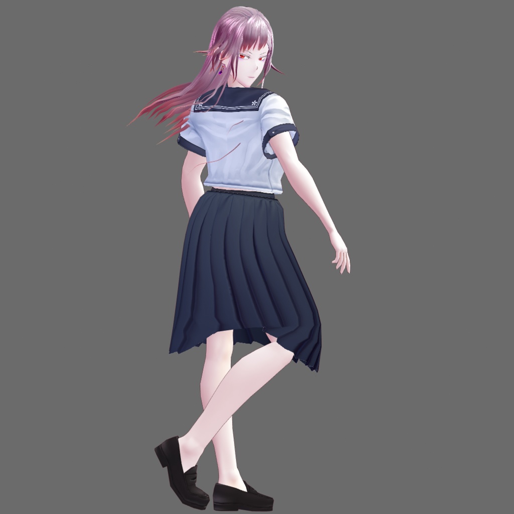 【Vroid】セーラー服(男女兼用/レザー&ツイードジャケット付)