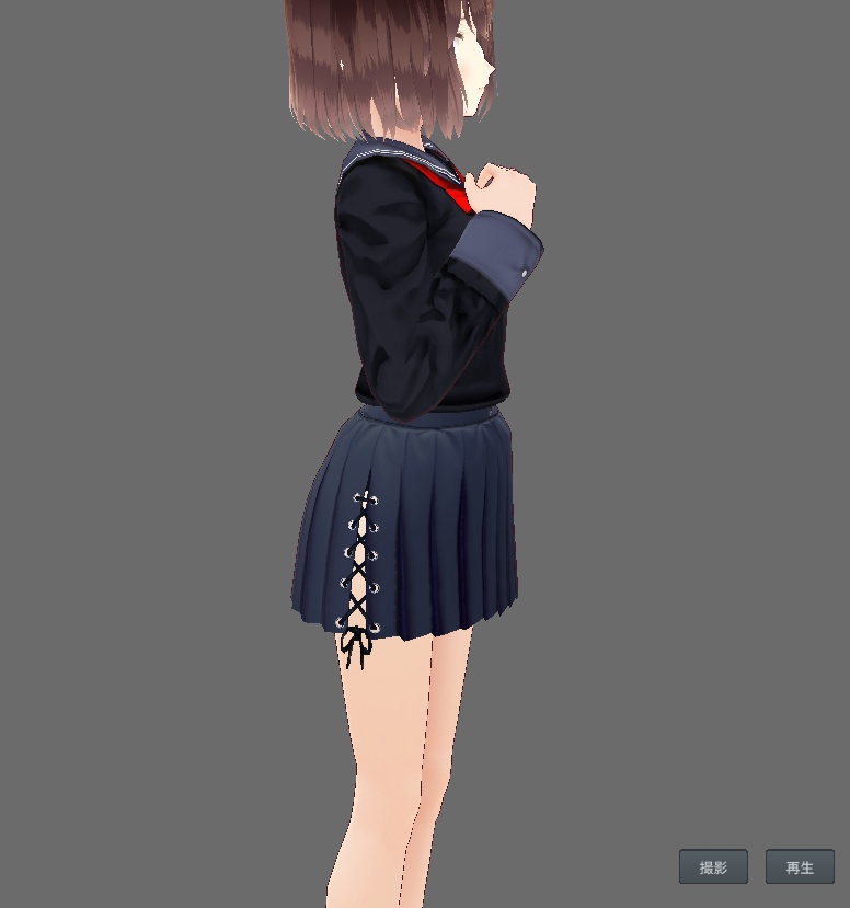 【Vroid】セーラー服(男女兼用/レザー&ツイードジャケット付)