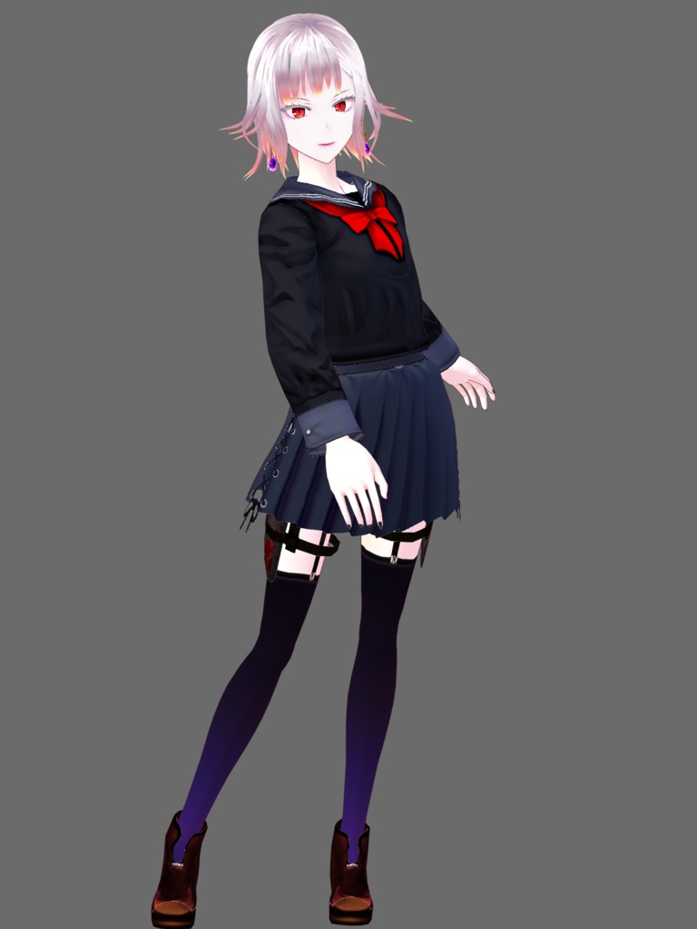 【Vroid】セーラー服(男女兼用/レザー&ツイードジャケット付)