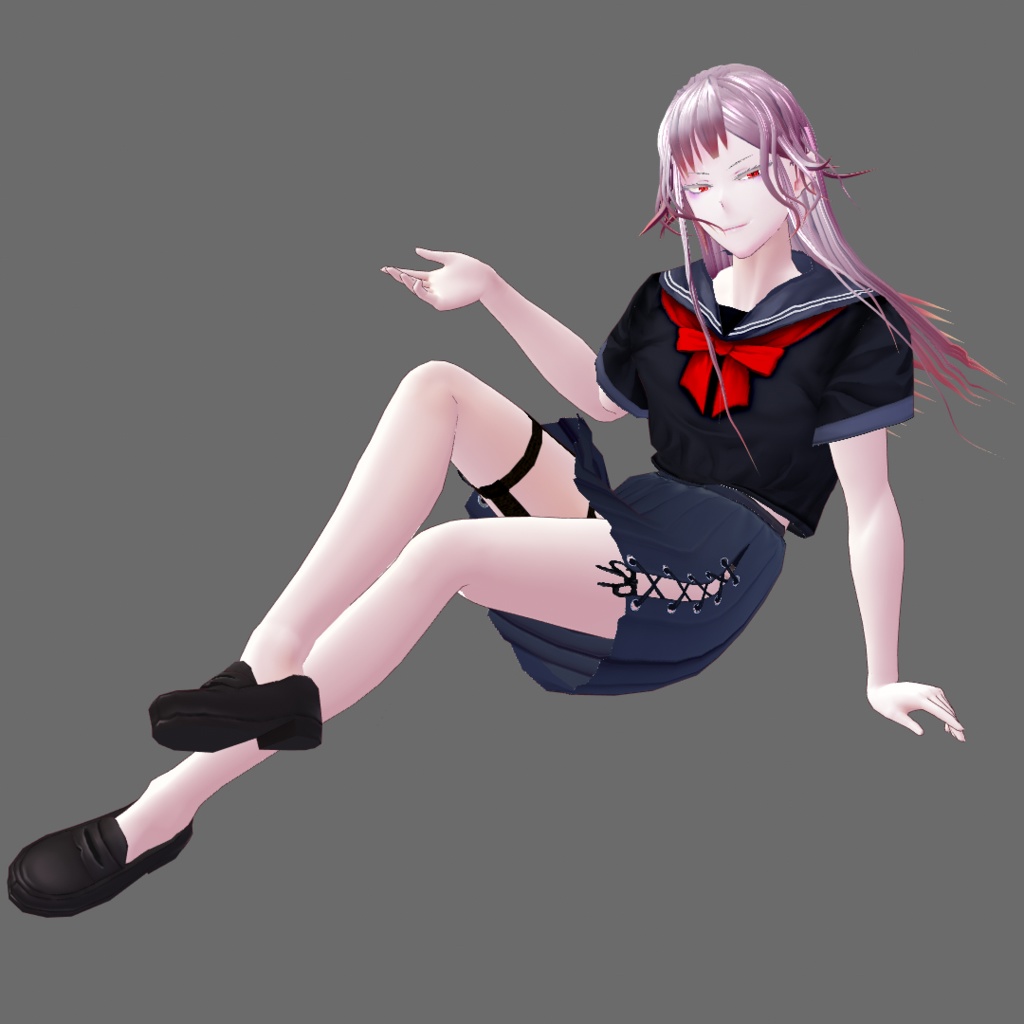 【Vroid】セーラー服(男女兼用/レザー&ツイードジャケット付)