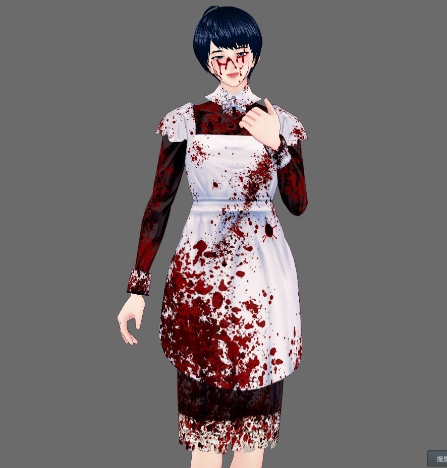 【Vroid】男女兼用メイド服(血塗れ版アリ)