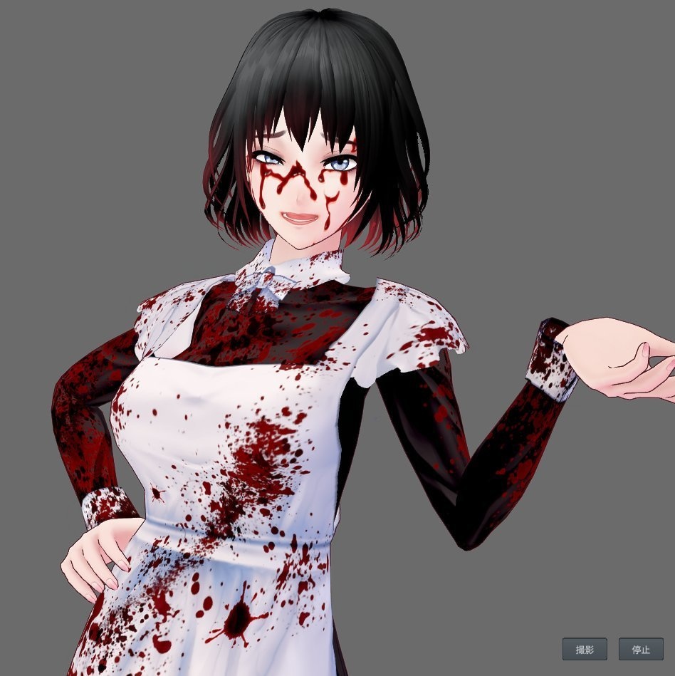 【Vroid】男女兼用メイド服(血塗れ版アリ)