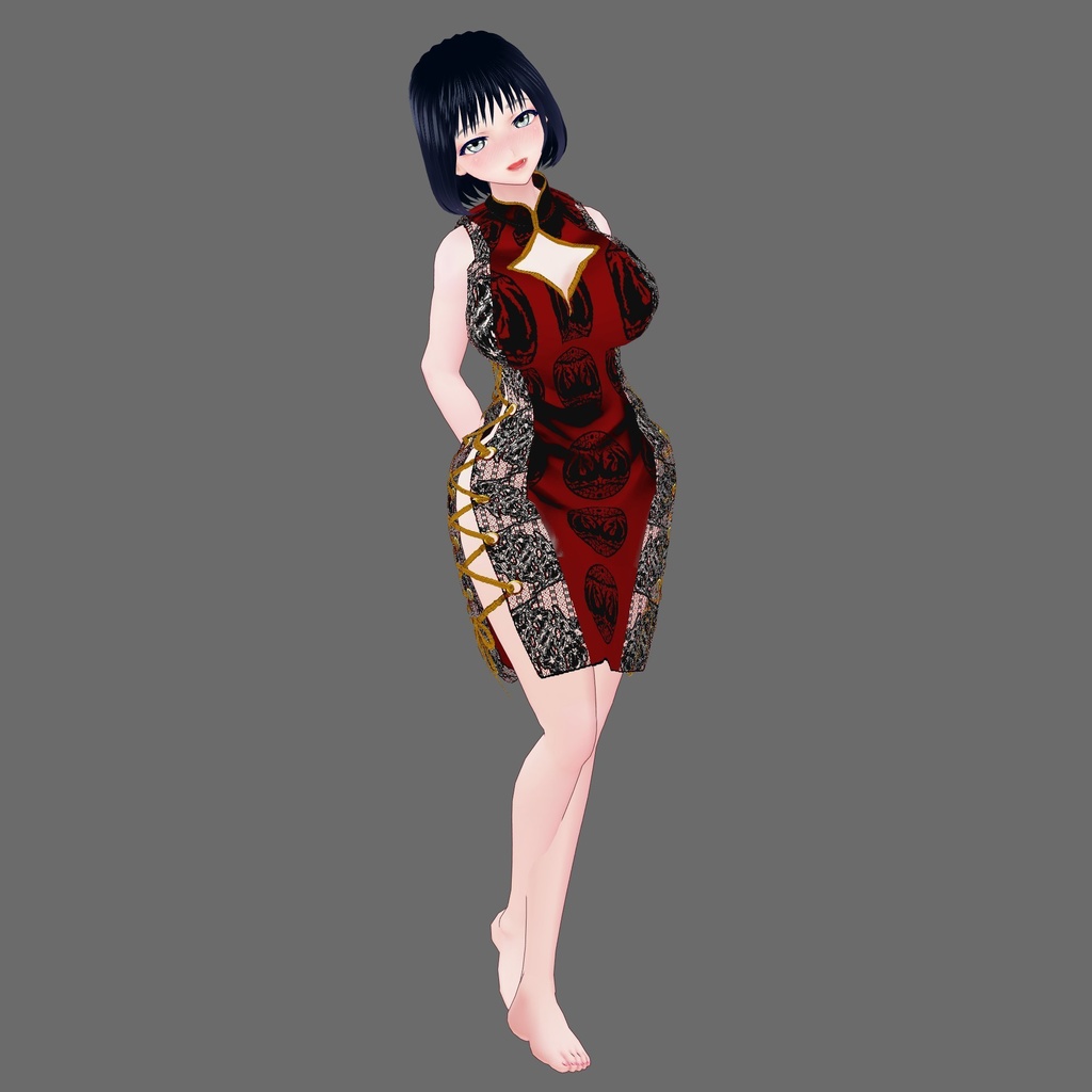 【Vroid】着れるもんなら着てみろチャイナ(男女兼用/無料版アリ)