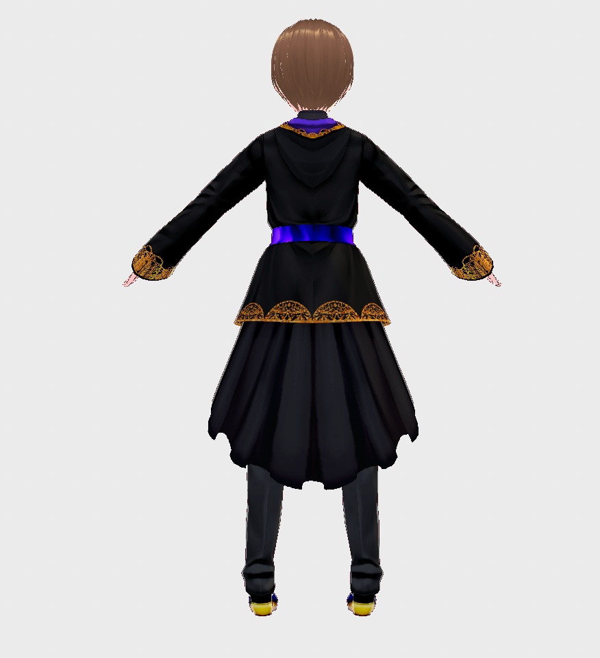 【Vroid】ローブ付きシャツワンピース(男女兼用/正式版のみ)