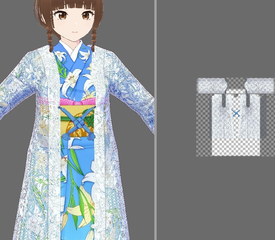 【Vroid】レース羽織11色羽織紐付き【女性/女装用/正式版】