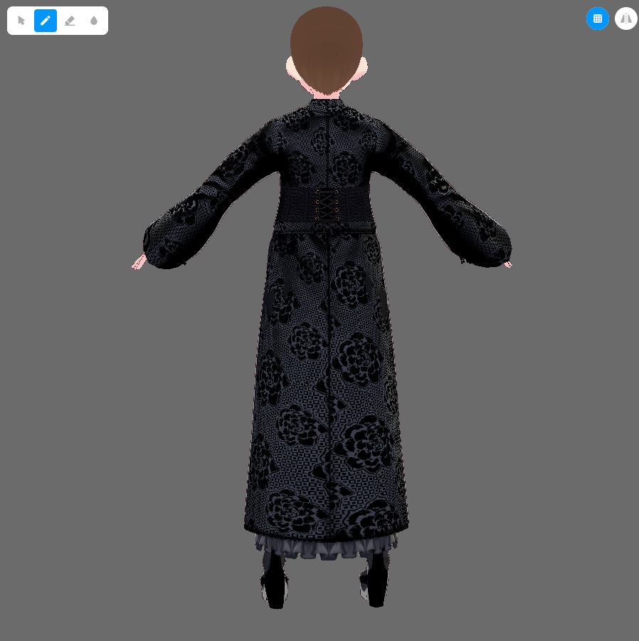 【Vroid】ワントーン着物セット【女性/女装用/正式版】