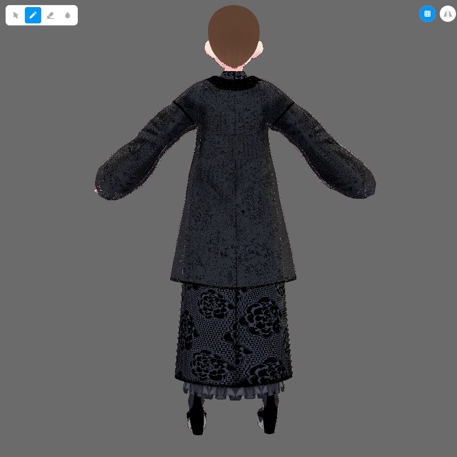 【Vroid】ワントーン着物セット【女性/女装用/正式版】