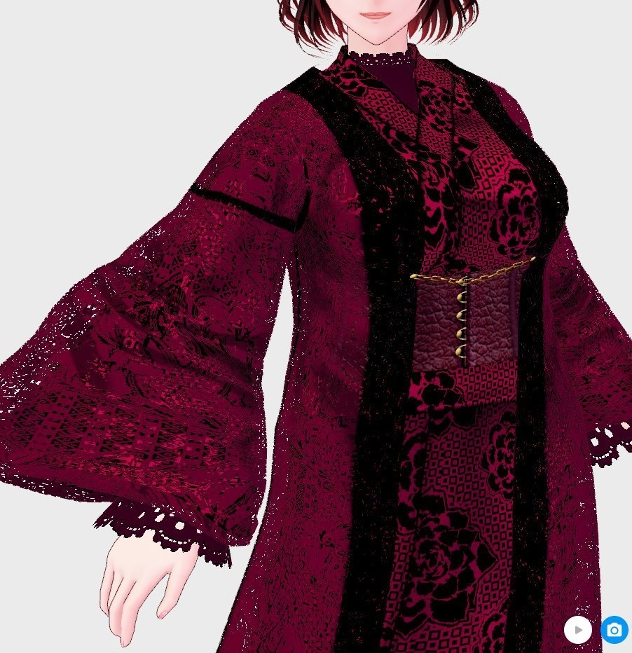 【Vroid】ワントーン着物セット【女性/女装用/正式版】