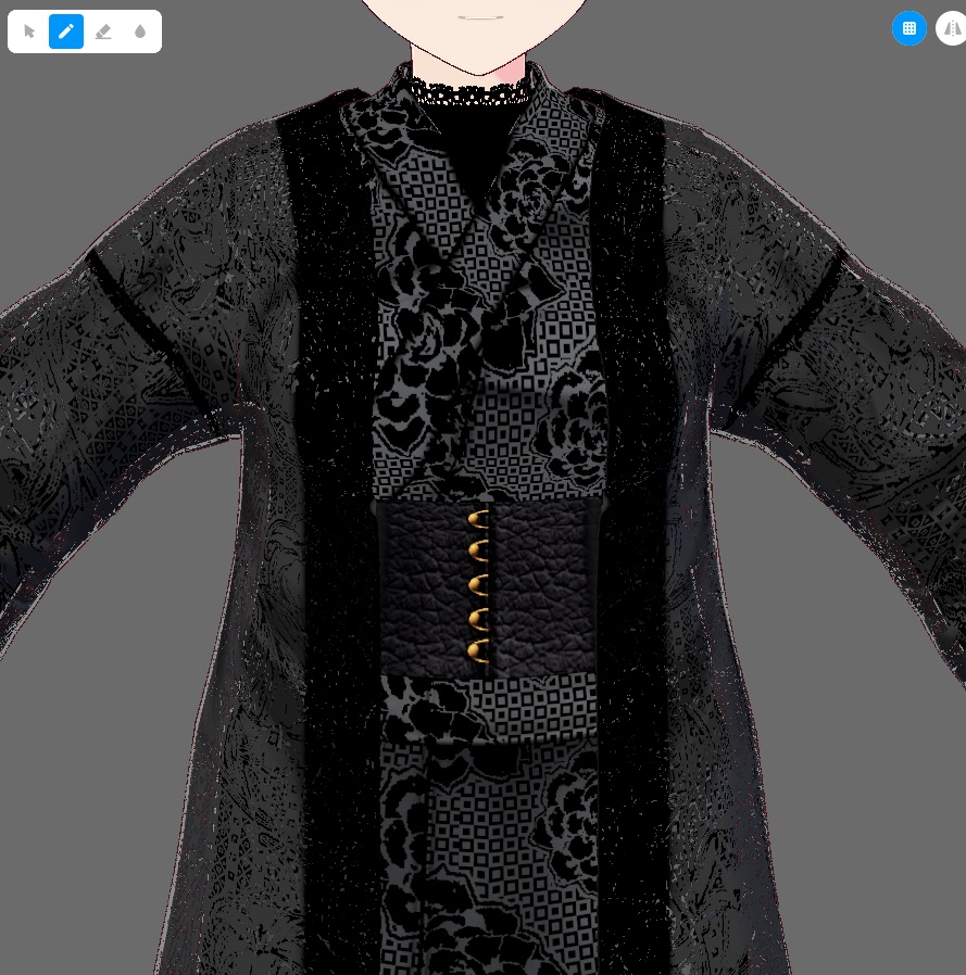 【Vroid】ワントーン着物セット【女性/女装用/正式版】