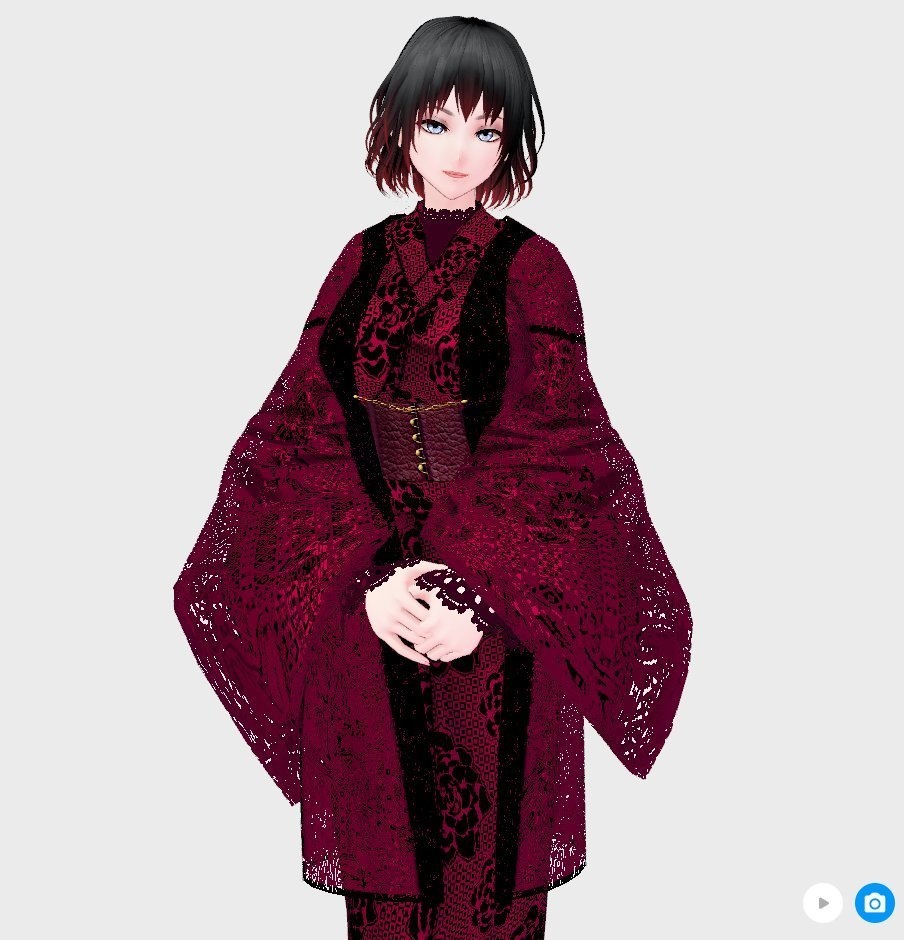 【Vroid】ワントーン着物セット【女性/女装用/正式版】