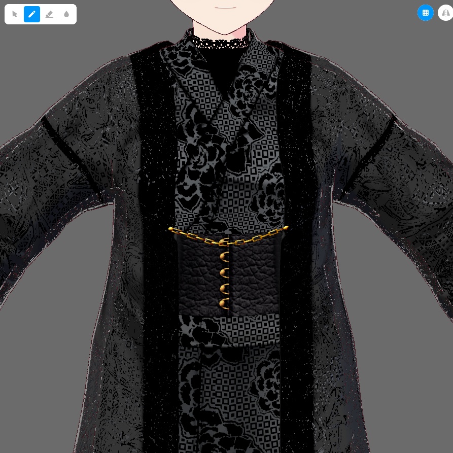 【Vroid】ワントーン着物セット【女性/女装用/正式版】