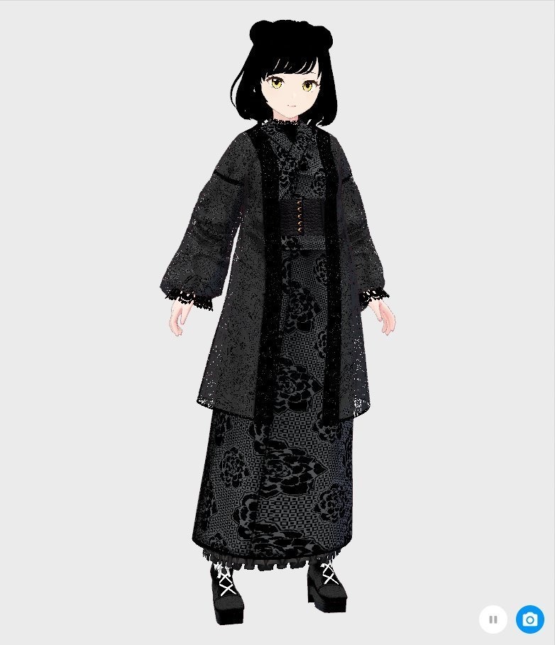 【Vroid】ワントーン着物セット【女性/女装用/正式版】