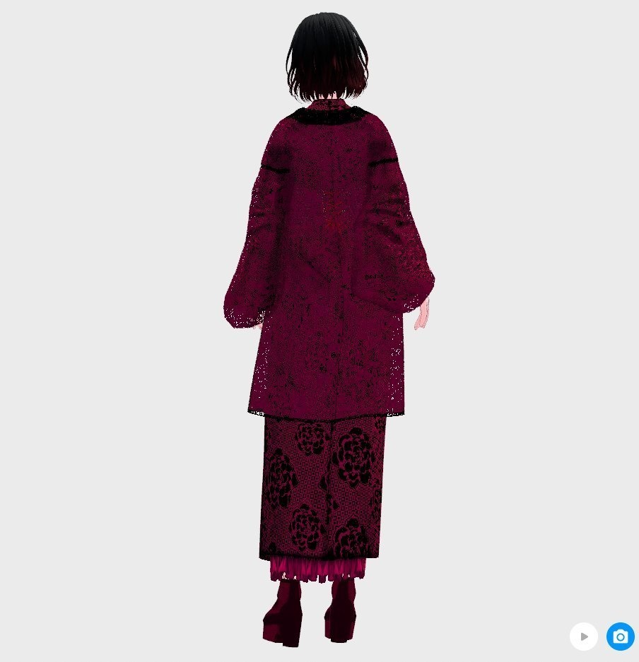 【Vroid】ワントーン着物セット【女性/女装用/正式版】