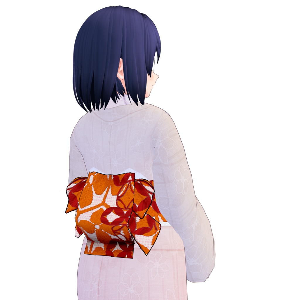 【Vroid】後ろ姿美人・角出し風帯(小物・着物3着付)【女性/女装用】