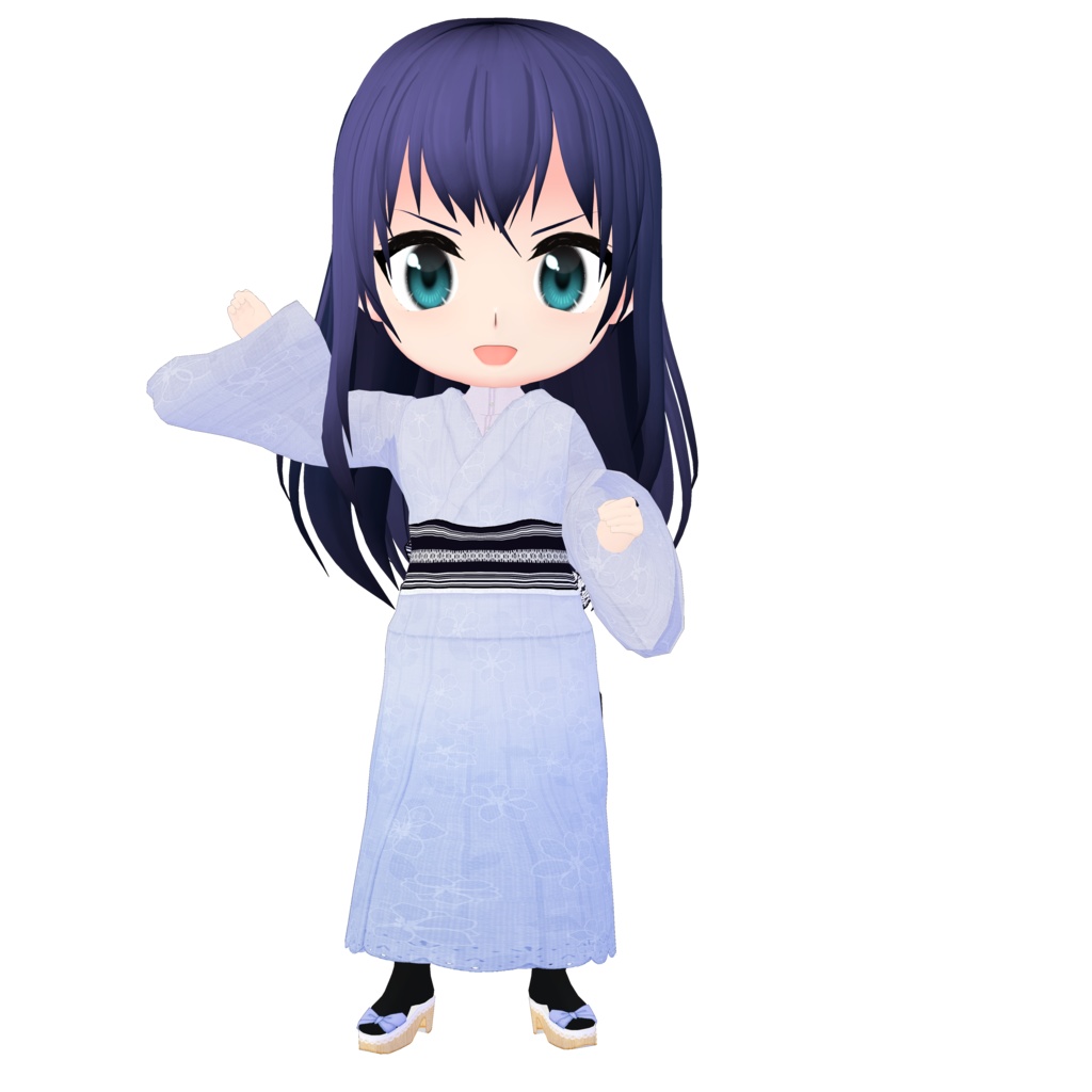 【Vroid】後ろ姿美人・角出し風帯(小物・着物3着付)【女性/女装用】