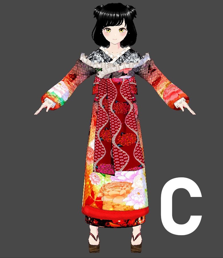 【Vroid】モダン花魁風スタイル【女性/女装用/正式版】