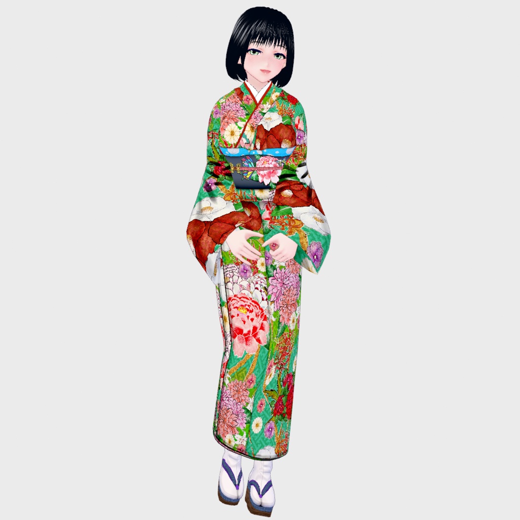 【Vroid】アンティーク風着物【女性・女装用/正式版】