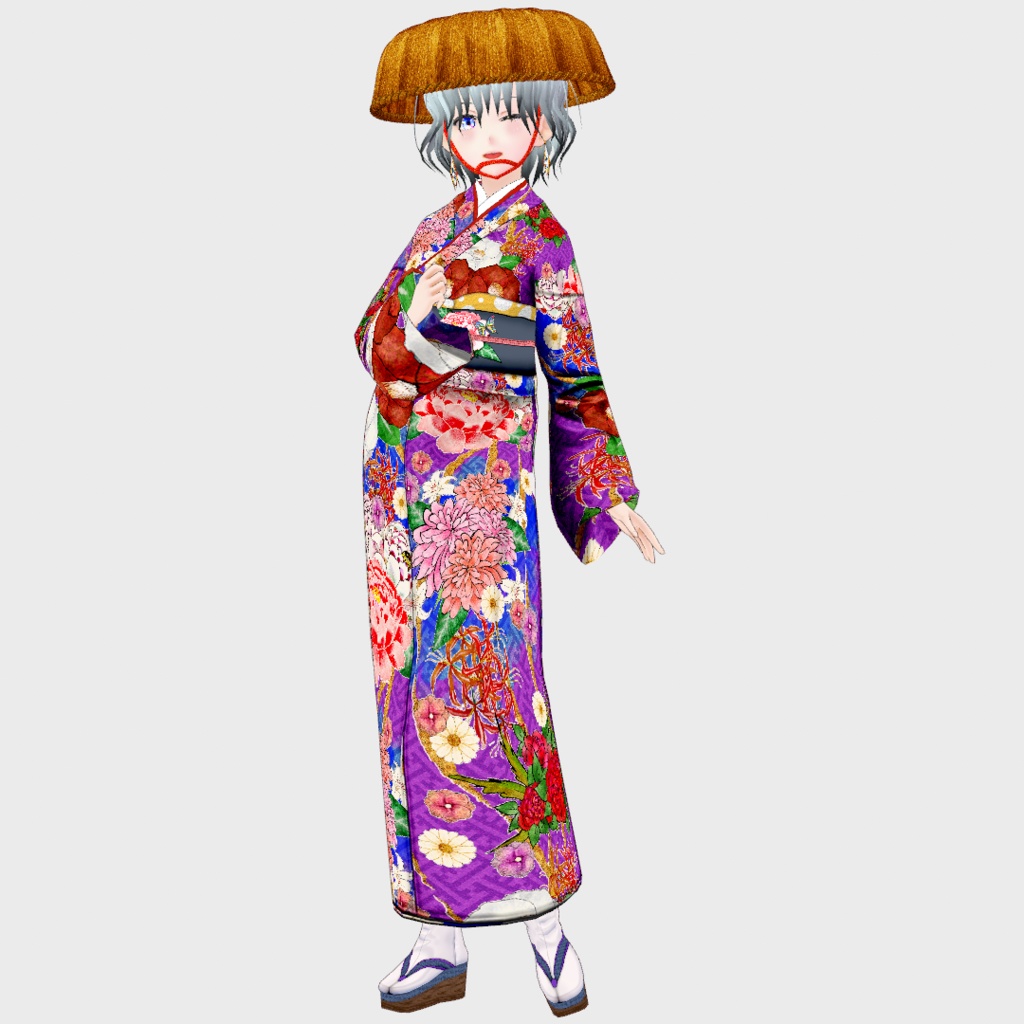 【Vroid】アンティーク風着物【女性・女装用/正式版】