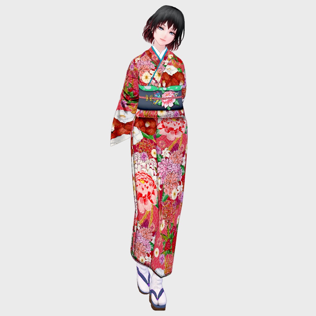 【Vroid】アンティーク風着物【女性・女装用/正式版】