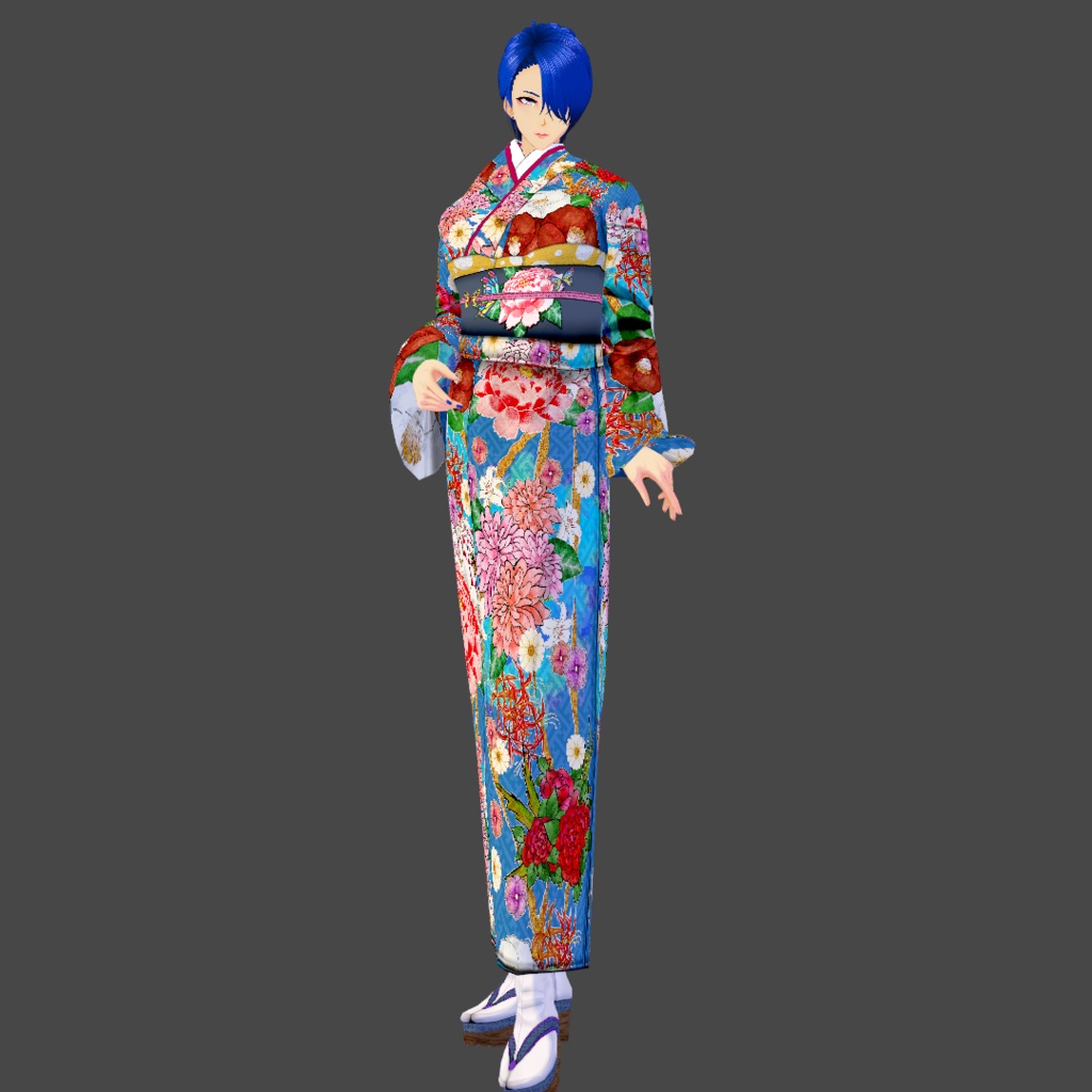 【Vroid】アンティーク風着物【女性・女装用/正式版】