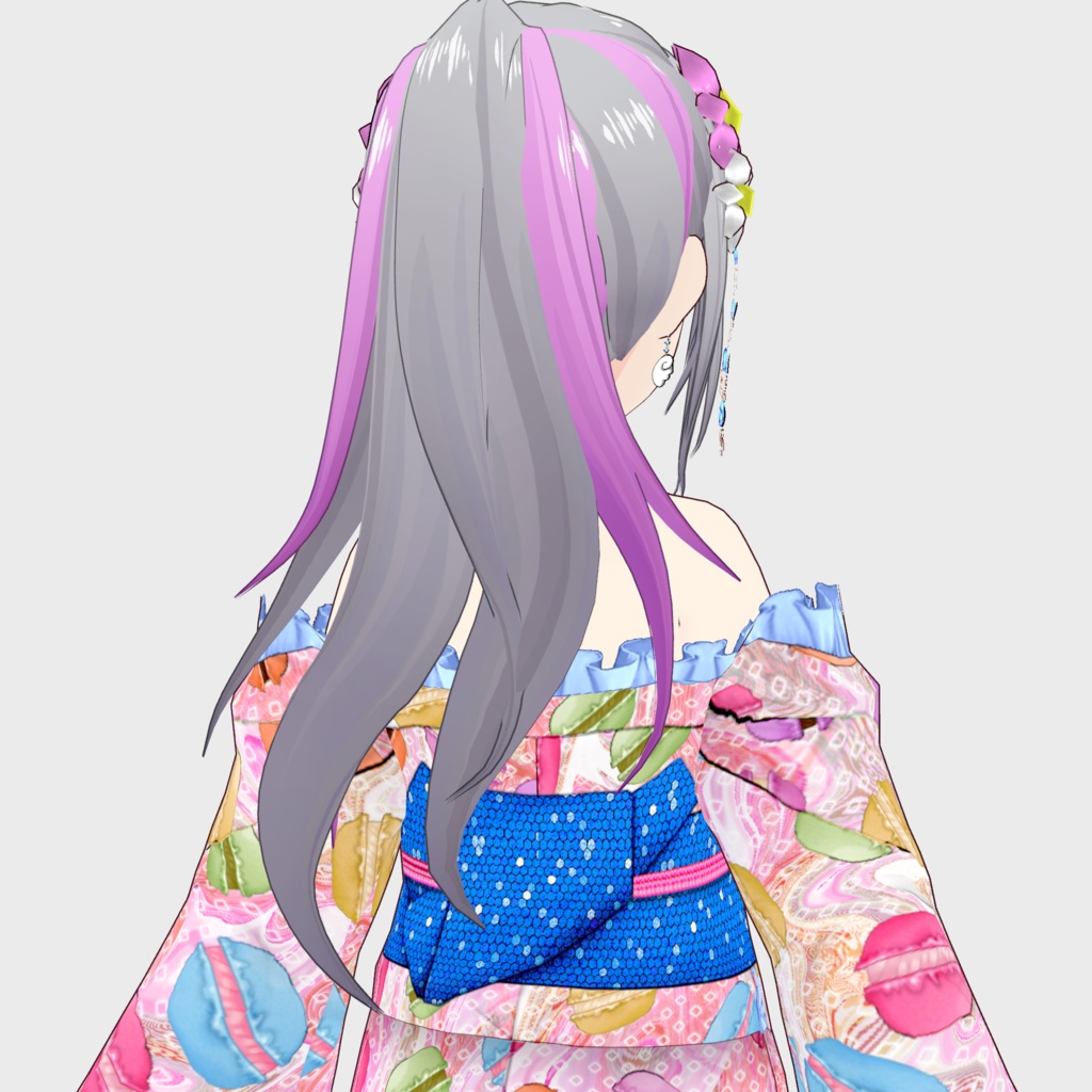 【Vroid】パーツセレクト・オフショル浴衣【女性・女装用/正式版】