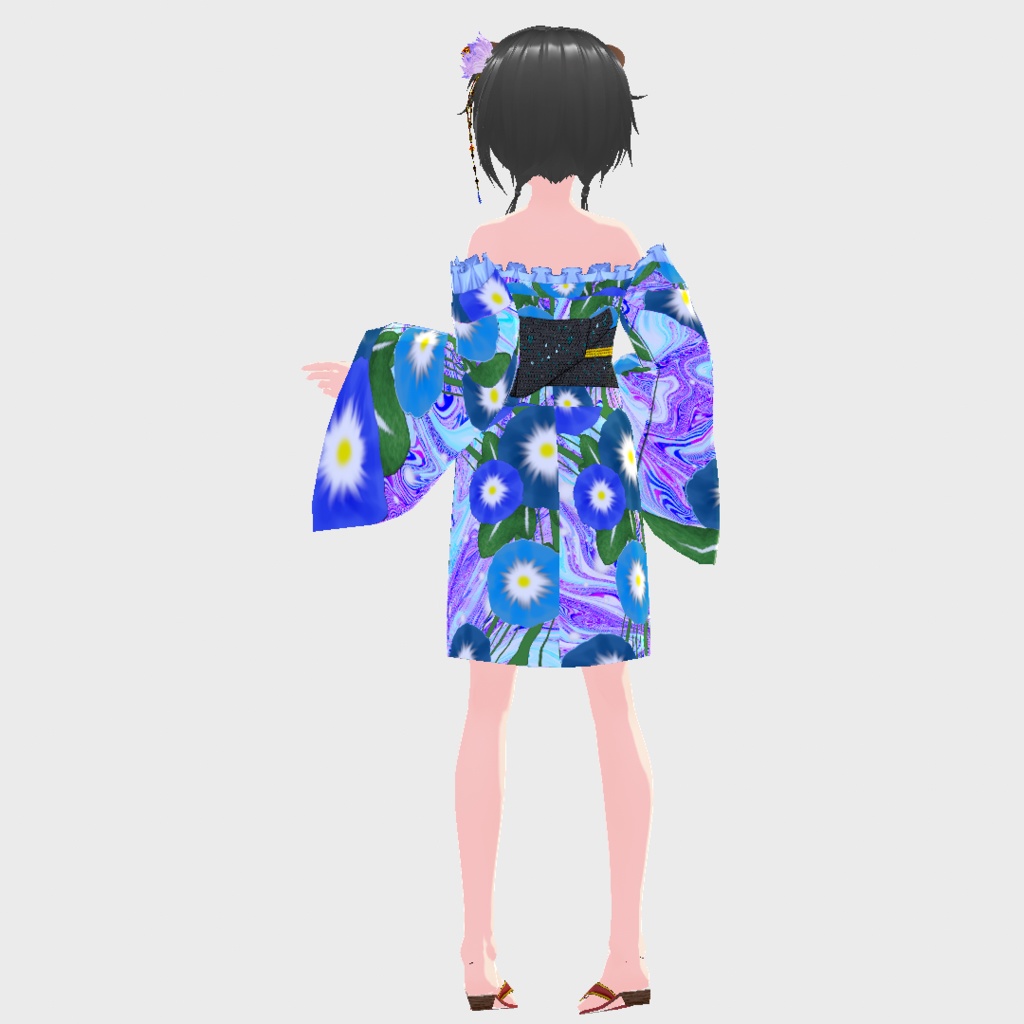 【Vroid】パーツセレクト・オフショル浴衣【女性・女装用/正式版】