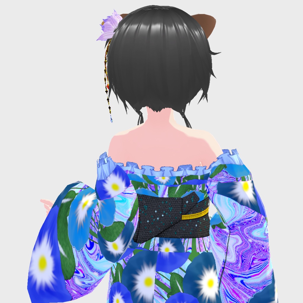 【Vroid】パーツセレクト・オフショル浴衣【女性・女装用/正式版】