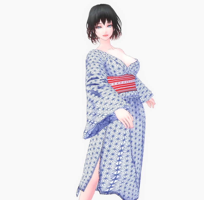 【Vroid】湯けむり脱げかけ浴衣【女性・女装用/正式版】