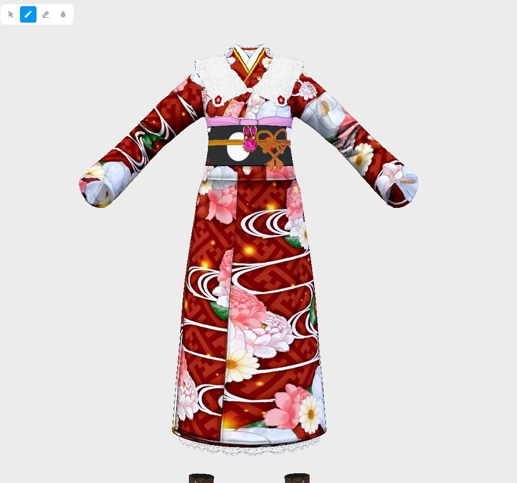 【Vroid】花咲く着物セット【女性・女装用/正式版】