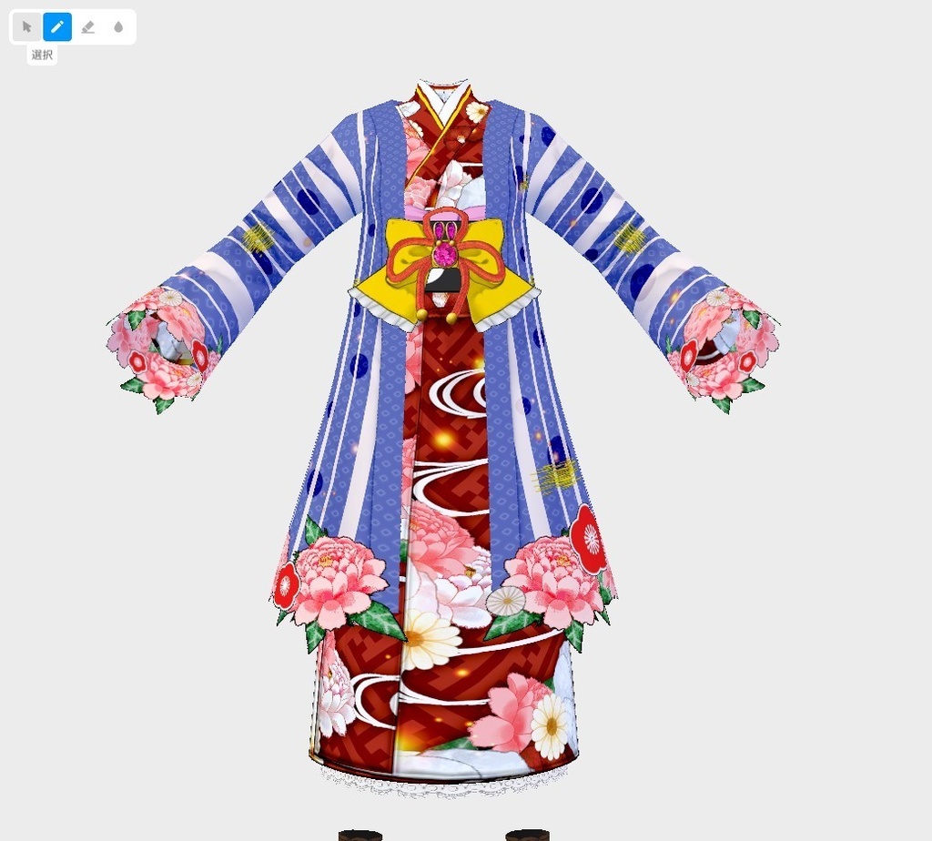 【Vroid】花咲く着物セット【女性・女装用/正式版】