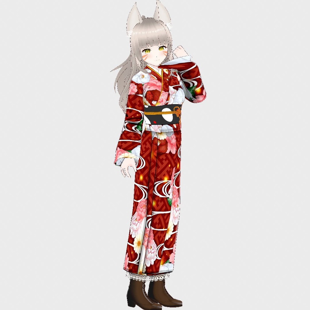 【Vroid】花咲く着物セット【女性・女装用/正式版】