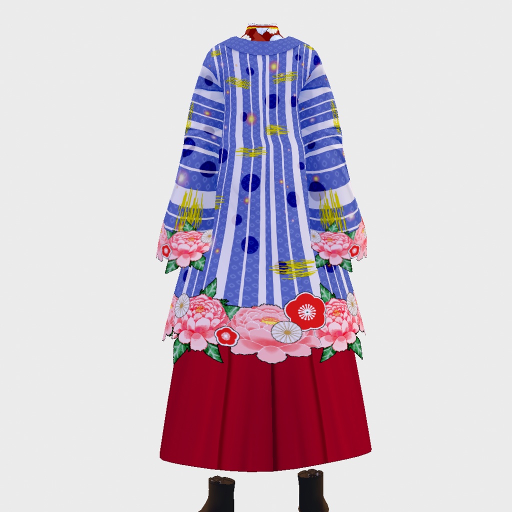 【Vroid】花咲く着物セット【女性・女装用/正式版】