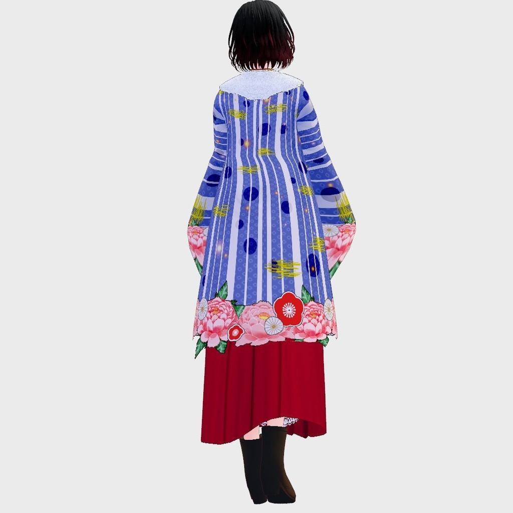 【Vroid】花咲く着物セット【女性・女装用/正式版】