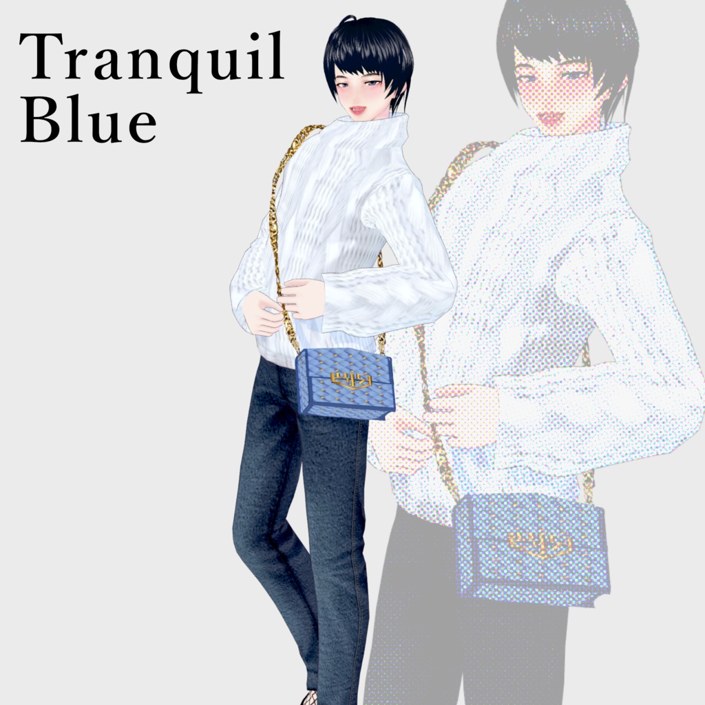 【Vroid】レザーキルティングショルダーミニバッグ【正式版/Ringo式スクリプト使用】