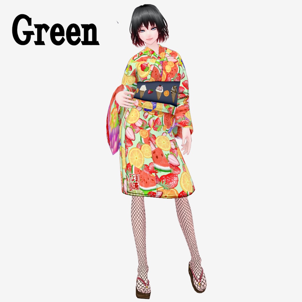 【Vroid・無料版有】THX4000!Fruit YUKATA【女性・女装用/正式版】