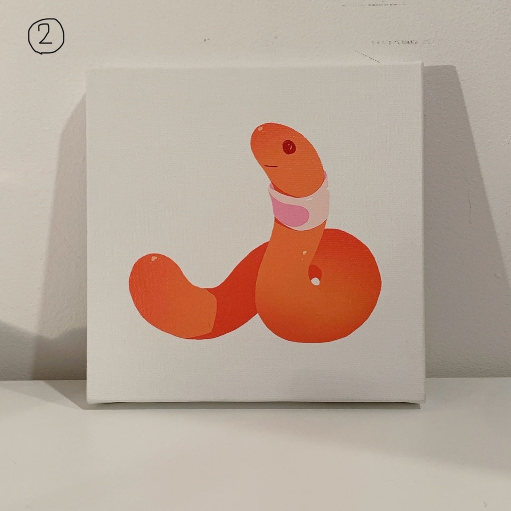 ミミズキャンバスプリント