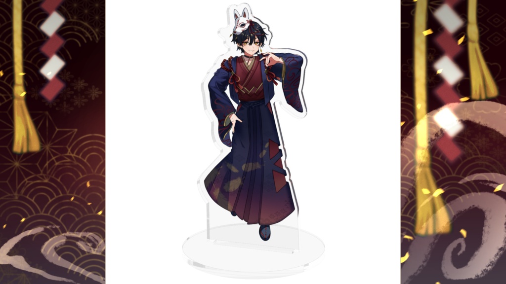 圭一ちゃん アクリルスタンド|狐ポーズ(ノーマル)ver.〈100mm / 130mm〉【モデル2周年記念描き下ろしイラスト】