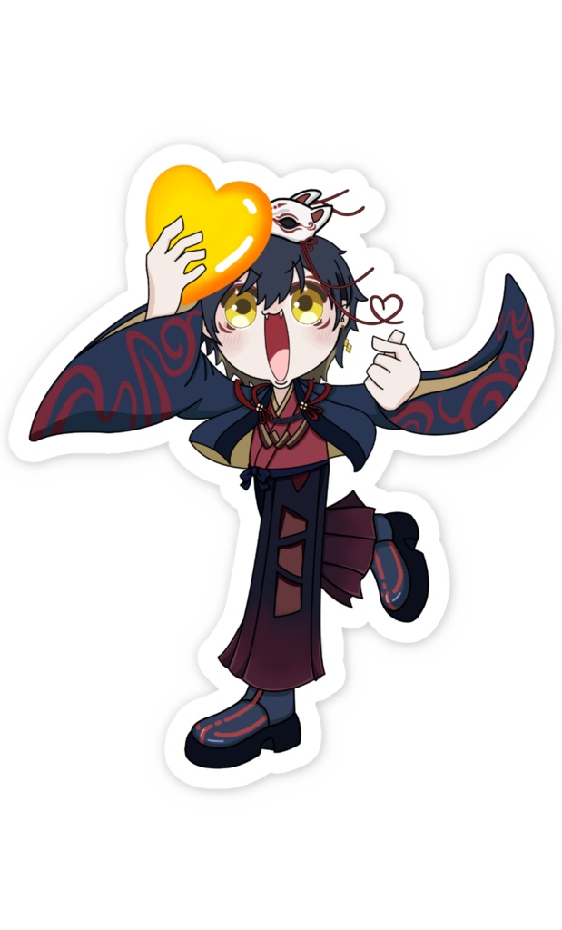 スマホステッカー|圭一&イエローハート(瞳色とおそろ)