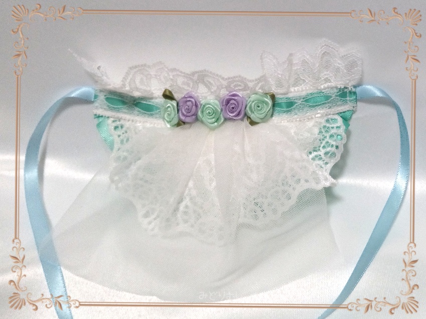 ウエディングドレス(リボンミント)☆俵型マスコットサイズ