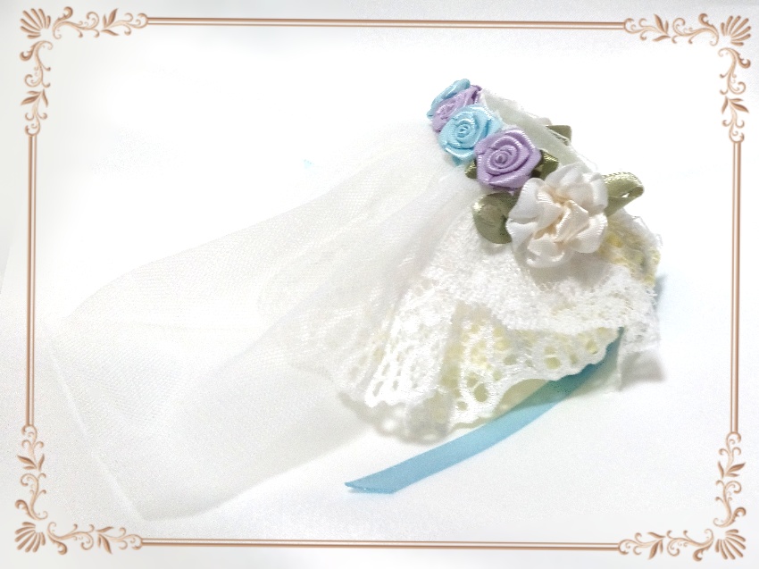 ウエディングドレス(リボン黄)☆俵型マスコットサイズ