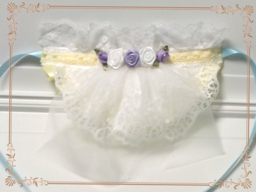 ウエディングドレス(リボン黄)☆俵型マスコットサイズ