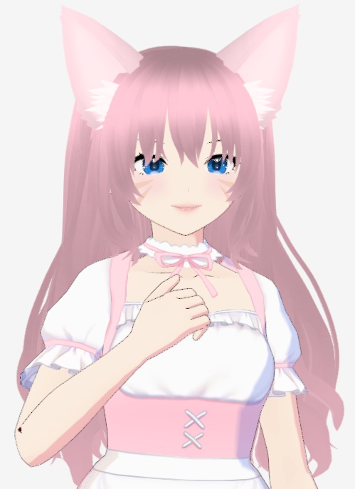 [VRM/Vroid Studio] Vroid Pastel Pink Cute FoxGirl